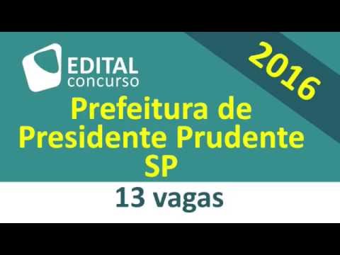 Edital Concurso Presidente Prudente SP 2016 - São Paulo