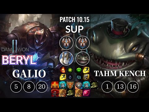 DWG BeryL Galio vs Tahm Kench Sup - KR Patch 10.15