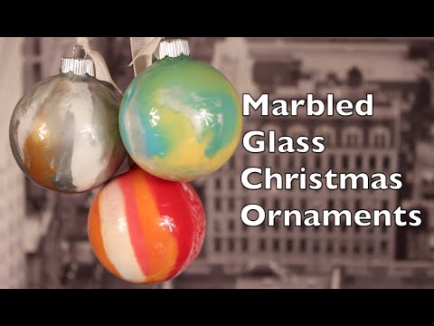 DIY Christmas Ornaments | How To Make Marbled Glass ...
