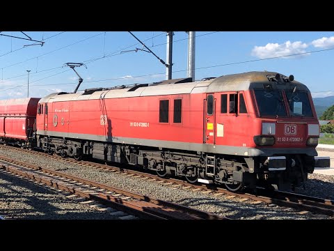 Locomotiva englezoaica DB Cargo Mircea Eliade, efectueaza manevre in Gara Deva