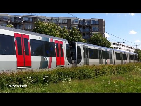 RET Metro SG3 combi bij Oosterflank Rotterdam (Grijs en R-NET)