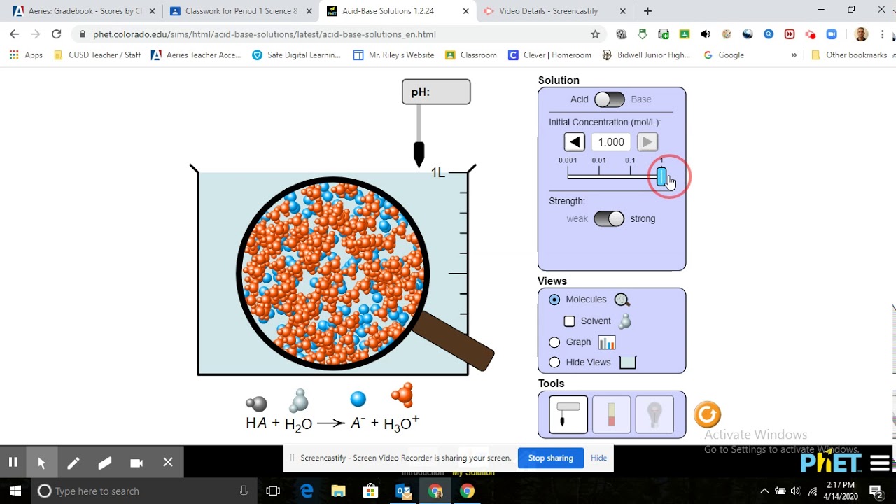 PhET Lab Acid Base Solutions Lab