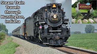 preview picture of video 'Steam Train Travels Through Huntington, Indiana'