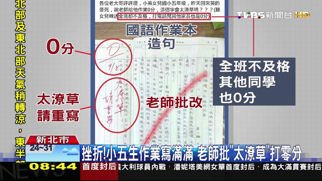 挫折!小五生作業寫滿滿 老師批「太潦草」打零分