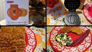 DASH Mini Pumpkin and Heart Waffle Maker review! Using PIONEER WOMAN Appliances!