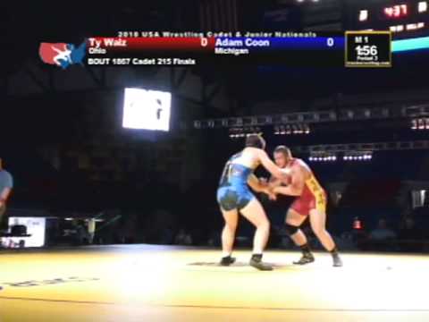 Cadet Freestyle Finals 215 pounds - Ty Walz vs. Adam Coon