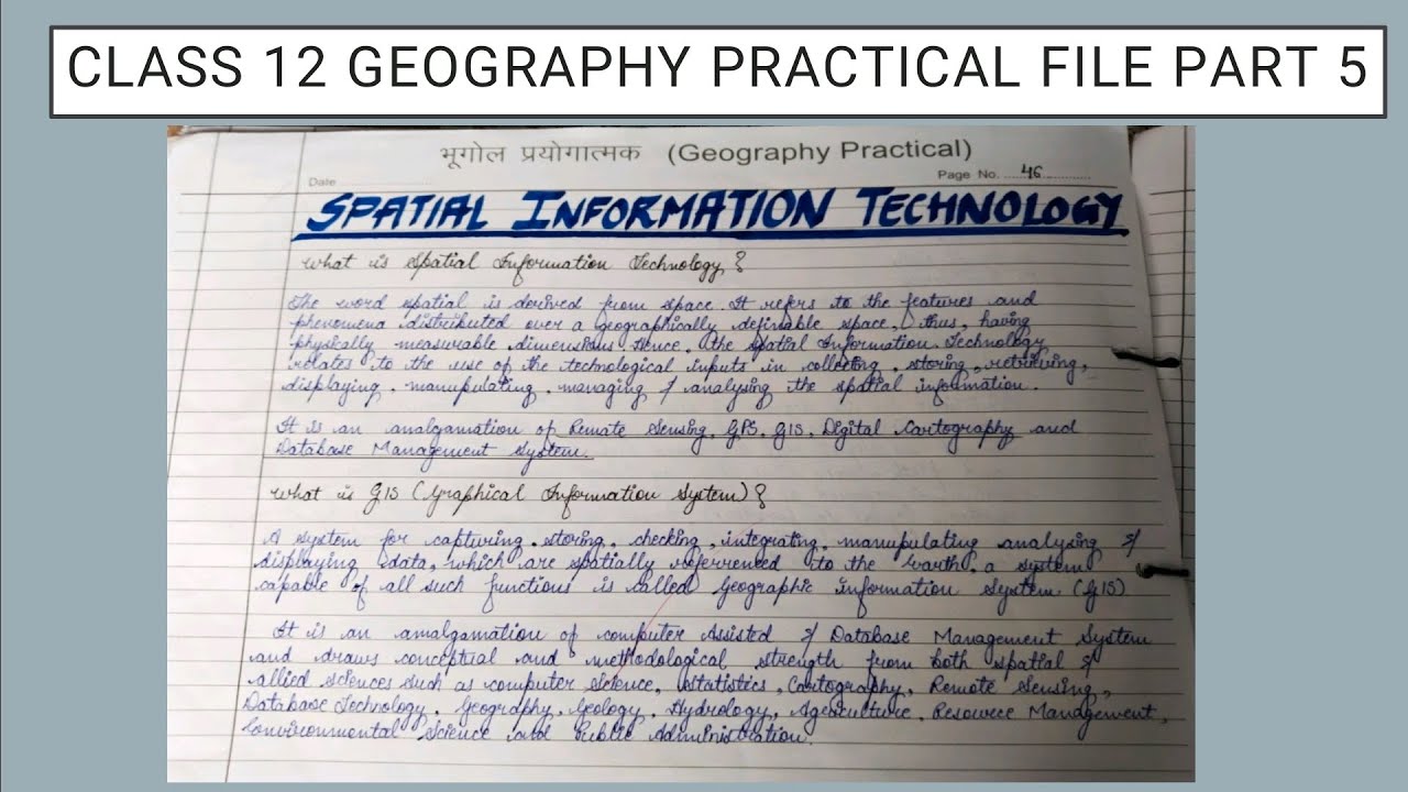 class 12 geography practical file unit- 4(spatial information technology) part 5#youtube #subscribe