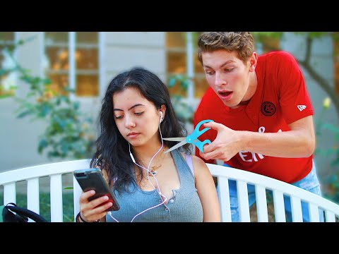 Cutting Peoples Earphones, Then Giving Them Airpods