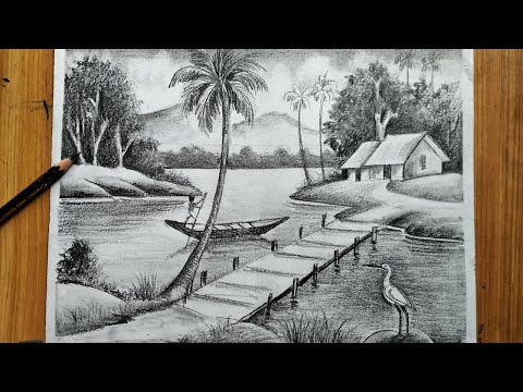 drawing easy pencil scenary tutorials by drawing academy