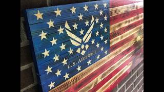 USAF Wood American Flag by Patriots Edge