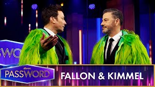 Jimmy Fallon and Jimmy Kimmel Show Up in the Same Fuzzy Green Coats | Password Starring Jimmy Fallon