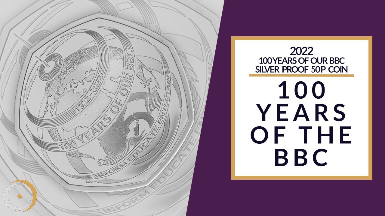 2022 Silver Proof 100 Years of The BBC 50p Coin