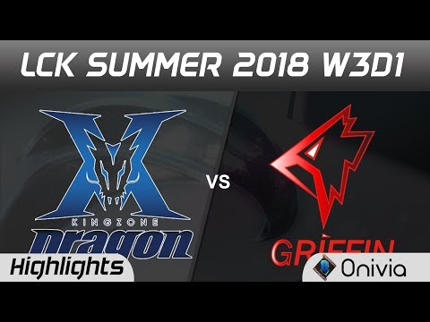 KZ vs GRF Highlights Game 2 LCK Summer 2018 W3D1 King Zone DragonX vs Griffin by Onivia