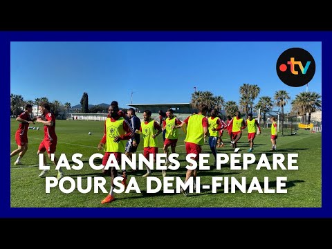 AS Cannes' final training session before the French Cup semi-final against Reims