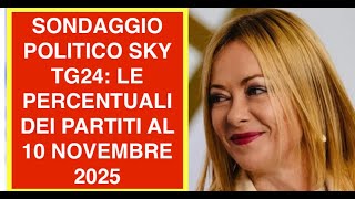 SONDAGGIO POLITICO SKY TG24: LE PERCENTUALI DEI PARTITI AL 10 NOVEMBRE 2025