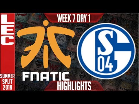 FNC vs S04 Highlights | LEC Summer 2019 Week 7 Day 1 | Fnatic vs Schalke 04