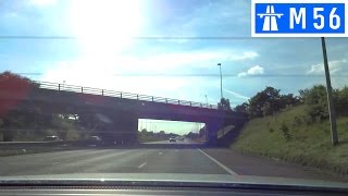 preview picture of video 'M56 Motorway - Junctions 9 to 7 - Rear View'