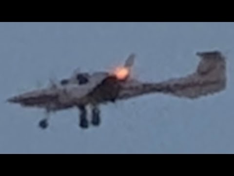 Utah State University Diamond DA-42 Twin Star Landing In Idaho Falls [N132TS]