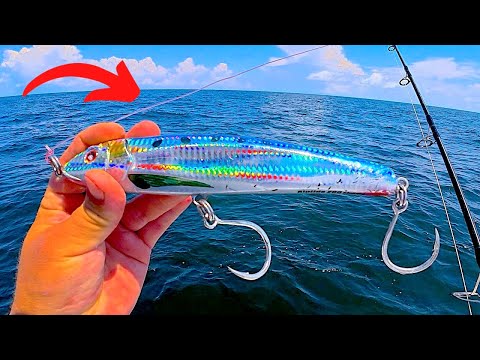 SOLO Fishing *25 Miles* Offshore for AGGRESSIVE Fish with HUGE Stickbaits! *EPIC Bites