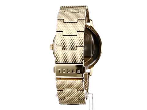 GUESS Gold Tone Stainless Steel Genuine Diamond Dial Bracelet Watch