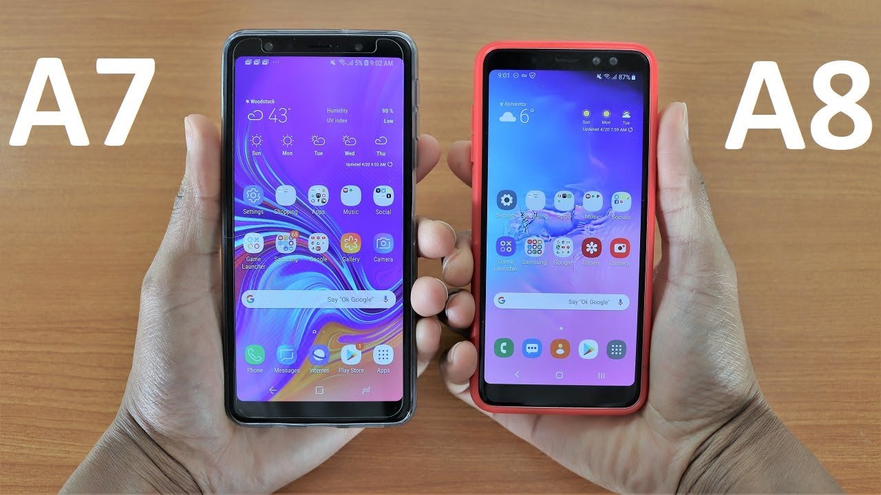 Galaxy A8 2018 Android 9.0 Vs Galaxy A7 2018 Speed Test