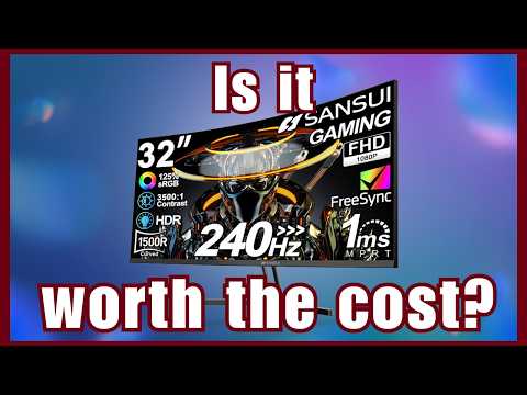 SANSUI 27 Inch 280Hz Curved Gaming Monitor,WQHD 280Hz / HD 400Hz Dual Mode,1500R Curved Computer Monitor, HDR400 135% sRGB 5000:1 Contrast Ratio, PIP/PBP,OD 1ms AI Crosshair,HDMI2.1 * 2, DP1.4,VESA video review thumbnail