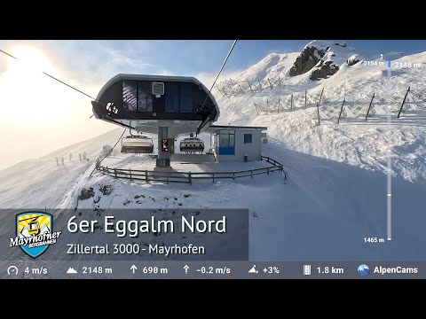 6er Eggalm Nord Skilift Bergfahrt - Mayrhofen (Zillertal 3000) | 2004 von Doppelmayr gebaut