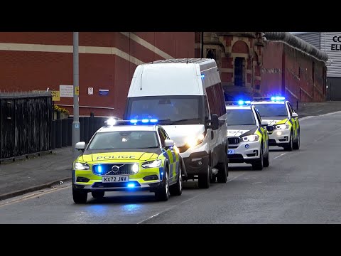 ARMED POLICE Escort Child Murderer with GUNS DRAWN from HMP Strangeways to Liverpool Crown Court!