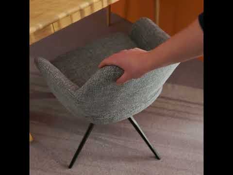 Video Ivar - Chaise de bureau en tissu bouclette et m&eacute;tal