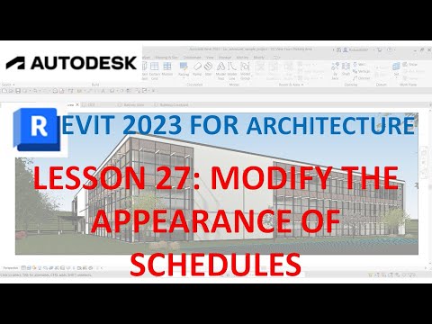 REVIT 2023 ARCHITECTURE: LESSON 27 – MODIFY THE APPEARANCE OF SCHEDULES | LEARNING WITH RICH