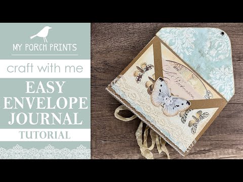 EASY ENVELOPE JOURNAL 🤍 | No Sew Scraps Gift Idea Letters | My Porch Prints Junk Journal Ideas