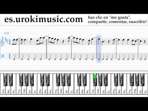 Tutorial de Piano (mano derecha) Cash Cash feat Conor Maynard - All My Love Clases Notas um-i927