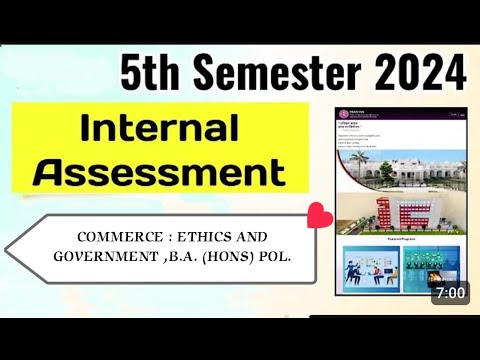 DU Internal assessment( ETHICS AND GOVERMENT ) Semester 5 B.A. (HONS) POL. SCI