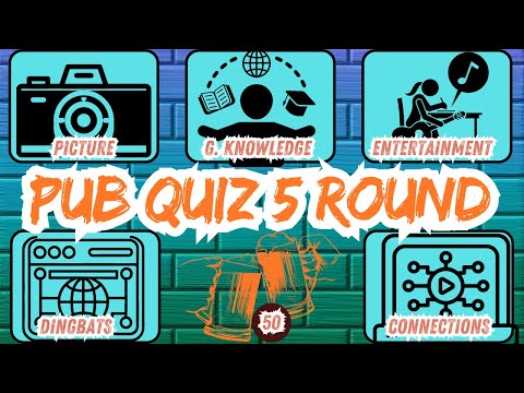 Pub Quiz Showdown: Test Your Knowledge! Pub Quiz 5 Rounds. No 50