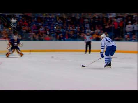 Paul Ranger's kick stick shot shoot out attempt on Jhonas Enroth Sept 21 2013 HD
