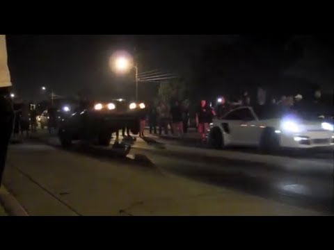 Mustang Destroys Built Porsche on the Street