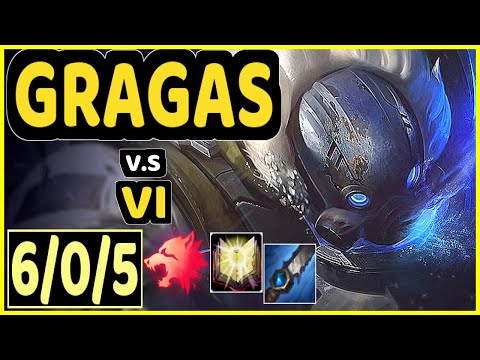 ERASUS (GRAGAS) vs VI - 6/0/5 KDA JUNGLE CHALLENGER GAMEPLAY - BR