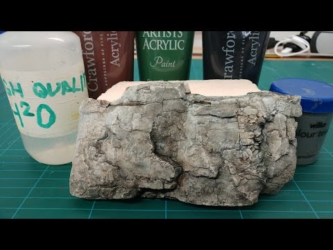 Realistic scenic rocks - Acrylic wash technique