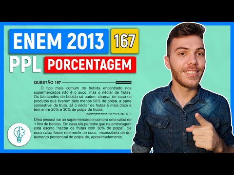 🛑167 Enem 2013 PPL - PORCENTAGEM - O tipo mais comum de bebida encontrado nos supermercados não é o