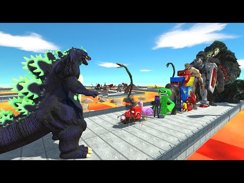 Super Godzilla vs Choo Choo Charles LAVA DEATH RUN - Animal Revolt Battle Simulator
