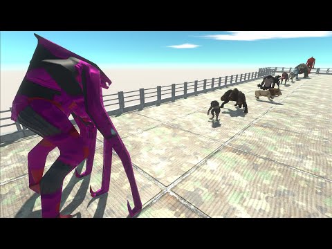 MUTO FEMALE IRONMAN PINK DEATH FALL - Animal Revolt Battle Simulator