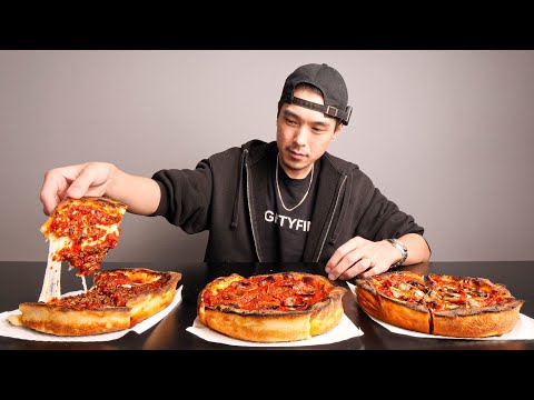 Deep Dish Pizza Mukbang