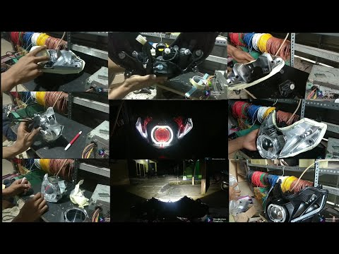 proses pasang Proji bi LED Mio M3 + levelling