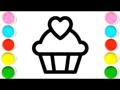 Colorful Cupcake Coloring 🍰❤️ | Satisfying Art for Kids | Relaxing Drawing Video 🎨✨