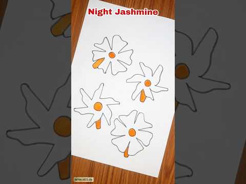 Shiuli phool drawing/Night Jasmine drawing/ #ytshorts #flowerdrawing