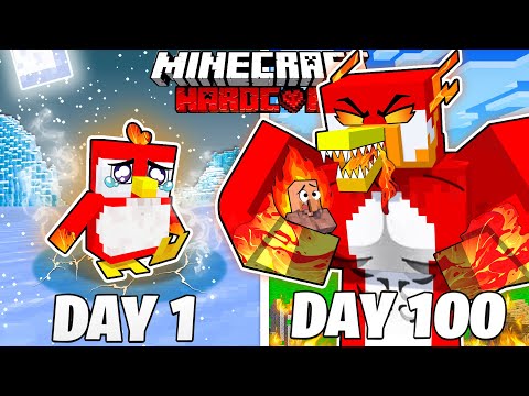 Fozo - I Survived 100 Days as a LAVA PENGUIN in HARDCORE Minecraft