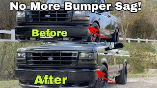 REPAIRING OBS FORD FRONT BUMPER SAG. 92-96 Ford Bumper Adjustment. How To Straighten a bumper
