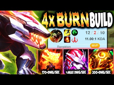 Meet the New 4x BURN 5800+Hp RENEKTON BUILD with 400+ AOE DAMAGE/SEC 🔥 LoL Top Renekton s12 Gameplay