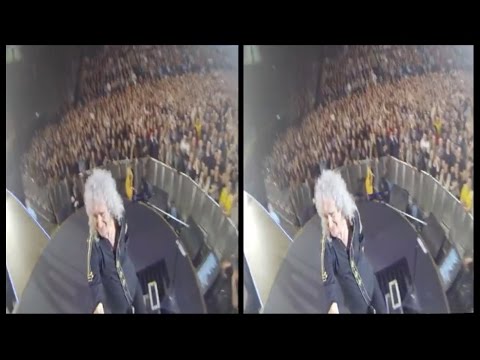 Brian May - Selfie Stick Video |3-D| LONDON O2 Arena (1/18/2015)