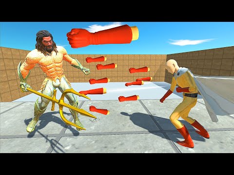 AQUAMAN VS SAITAMA DEATH CLIMB - Animal Revolt Battle Simulator